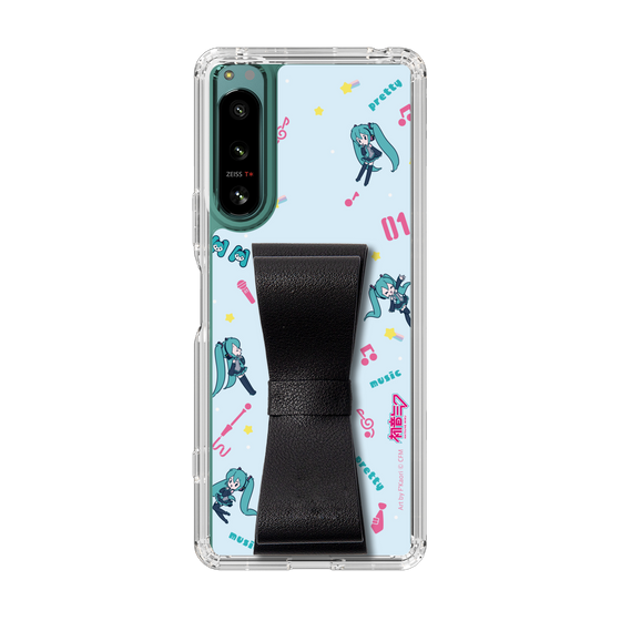 Slim Protection Case - STAND & RING RIBBON Black［ HATSUNE MIKU - Ribbon - Instrumental - Blue ］