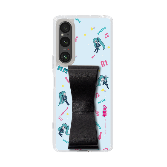Slim Protection Case - STAND & RING RIBBON Black［ HATSUNE MIKU - Ribbon - Instrumental - Blue ］