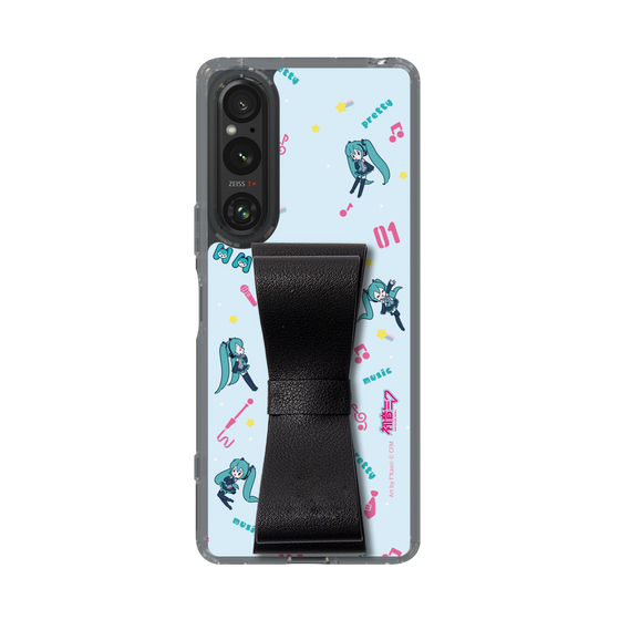 Slim Protection Case - STAND & RING RIBBON Black［ HATSUNE MIKU - Ribbon - Instrumental - Blue ］