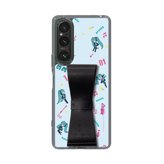 Slim Protection Case - STAND & RING RIBBON Black［ HATSUNE MIKU - Ribbon - Instrumental - Blue ］