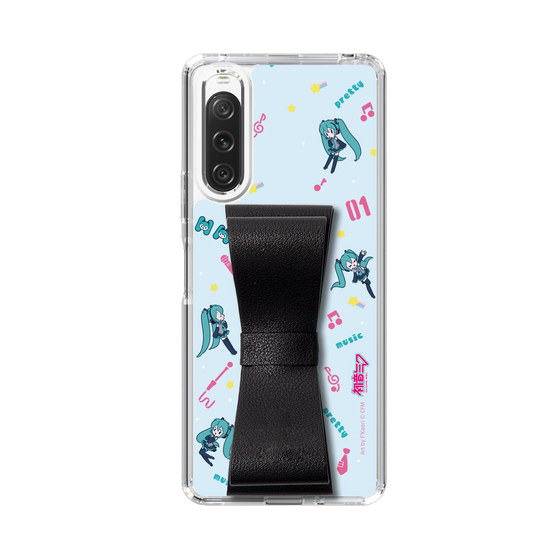 Slim Protection Case - STAND & RING RIBBON Black［ HATSUNE MIKU - Ribbon - Instrumental - Blue ］