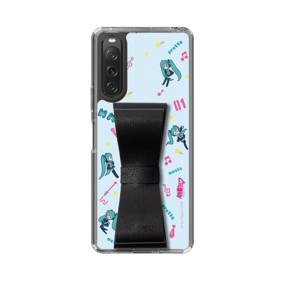 Slim Protection Case - STAND & RING RIBBON Black［ HATSUNE MIKU - Ribbon - Instrumental - Blue ］