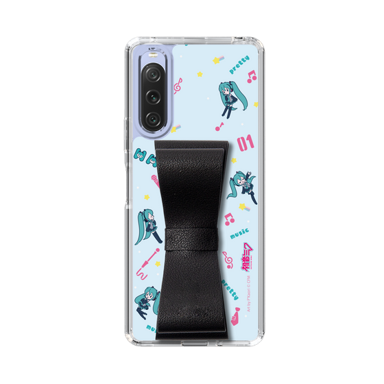 Slim Protection Case - STAND & RING RIBBON Black［ HATSUNE MIKU - Ribbon - Instrumental - Blue ］