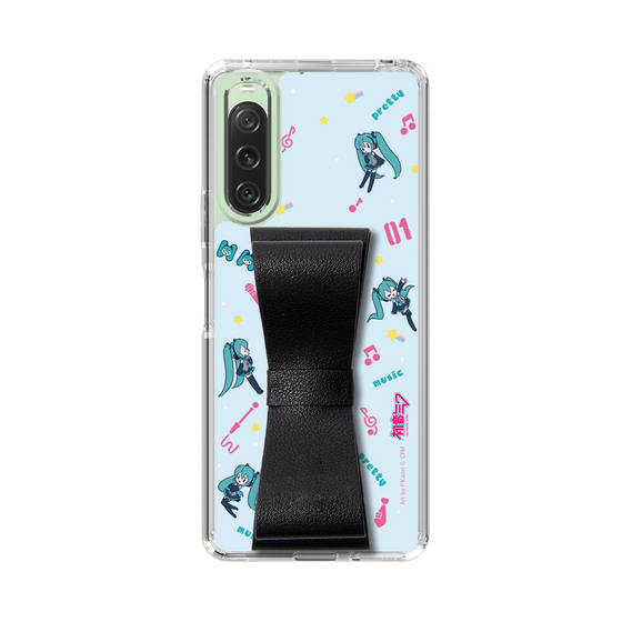 Slim Protection Case - STAND & RING RIBBON Black［ HATSUNE MIKU - Ribbon - Instrumental - Blue ］