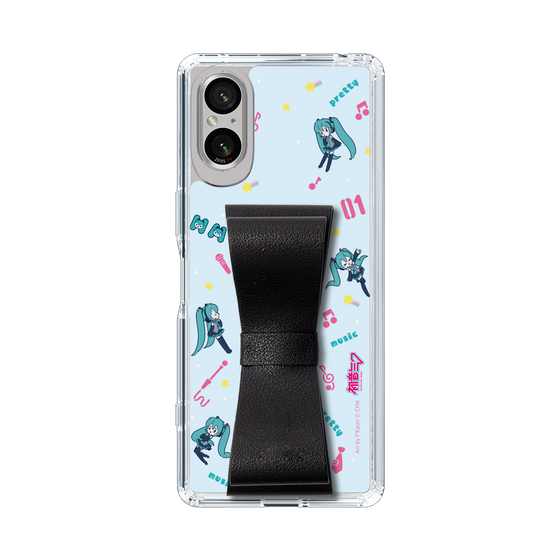 Slim Protection Case - STAND & RING RIBBON Black［ HATSUNE MIKU - Ribbon - Instrumental - Blue ］