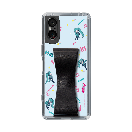 Slim Protection Case - STAND & RING RIBBON Black［ HATSUNE MIKU - Ribbon - Instrumental - Blue ］