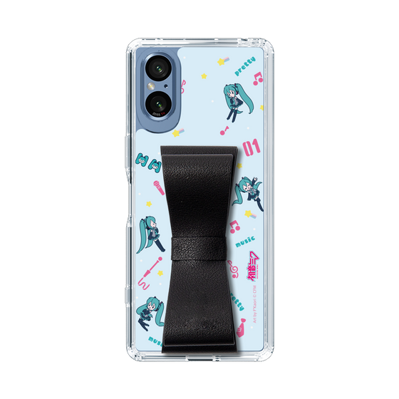 Slim Protection Case - STAND & RING RIBBON Black［ HATSUNE MIKU - Ribbon - Instrumental - Blue ］