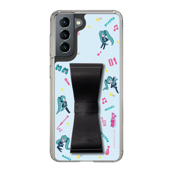 Slim Protection Case - STAND & RING RIBBON Black［ HATSUNE MIKU - Ribbon - Instrumental - Blue ］
