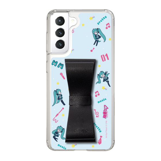 Slim Protection Case - STAND & RING RIBBON Black［ HATSUNE MIKU - Ribbon - Instrumental - Blue ］