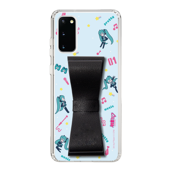 Slim Protection Case - STAND & RING RIBBON Black［ HATSUNE MIKU - Ribbon - Instrumental - Blue ］