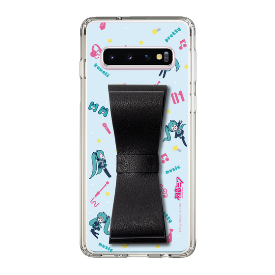 Slim Protection Case - STAND & RING RIBBON Black［ HATSUNE MIKU - Ribbon - Instrumental - Blue ］