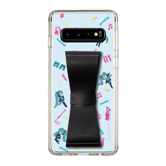 Slim Protection Case - STAND & RING RIBBON Black［ HATSUNE MIKU - Ribbon - Instrumental - Blue ］