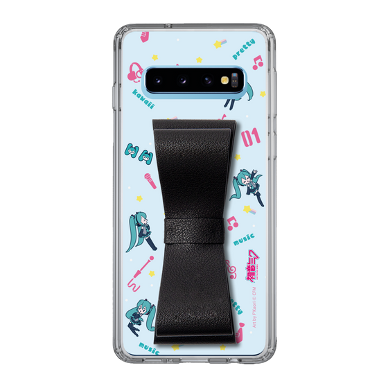 Slim Protection Case - STAND & RING RIBBON Black［ HATSUNE MIKU - Ribbon - Instrumental - Blue ］