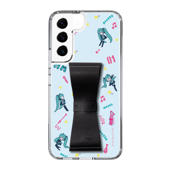 Slim Protection Case - STAND & RING RIBBON Black［ HATSUNE MIKU - Ribbon - Instrumental - Blue ］