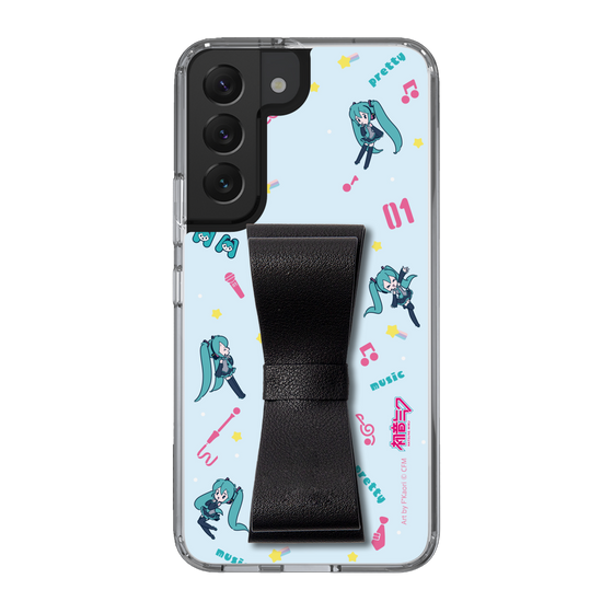 Slim Protection Case - STAND & RING RIBBON Black［ HATSUNE MIKU - Ribbon - Instrumental - Blue ］