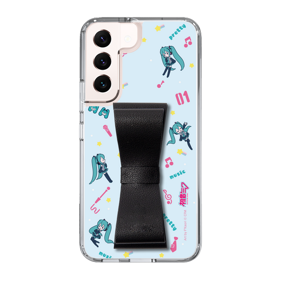 Slim Protection Case - STAND & RING RIBBON Black［ HATSUNE MIKU - Ribbon - Instrumental - Blue ］