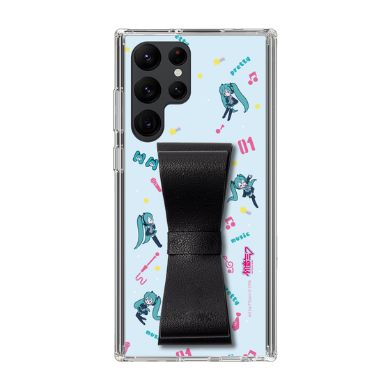 Slim Protection Case - STAND & RING RIBBON Black［ HATSUNE MIKU - Ribbon - Instrumental - Blue ］