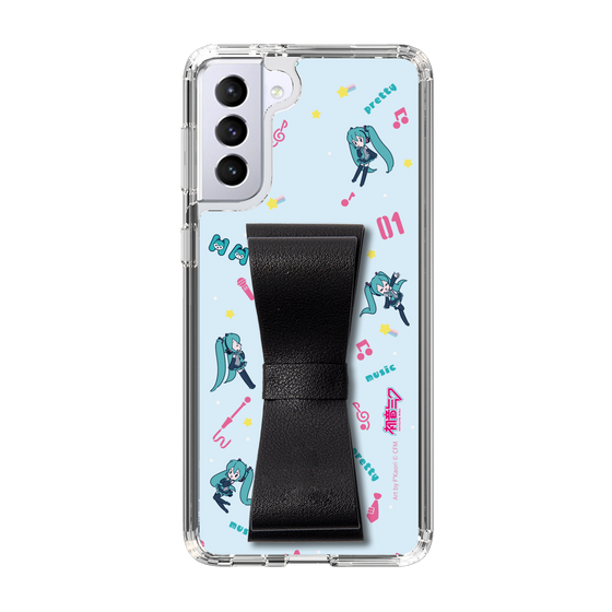 Slim Protection Case - STAND & RING RIBBON Black［ HATSUNE MIKU - Ribbon - Instrumental - Blue ］