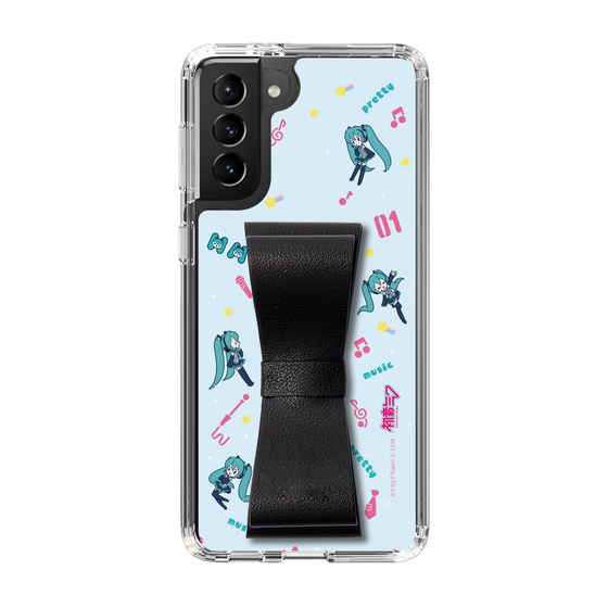 Slim Protection Case - STAND & RING RIBBON Black［ HATSUNE MIKU - Ribbon - Instrumental - Blue ］