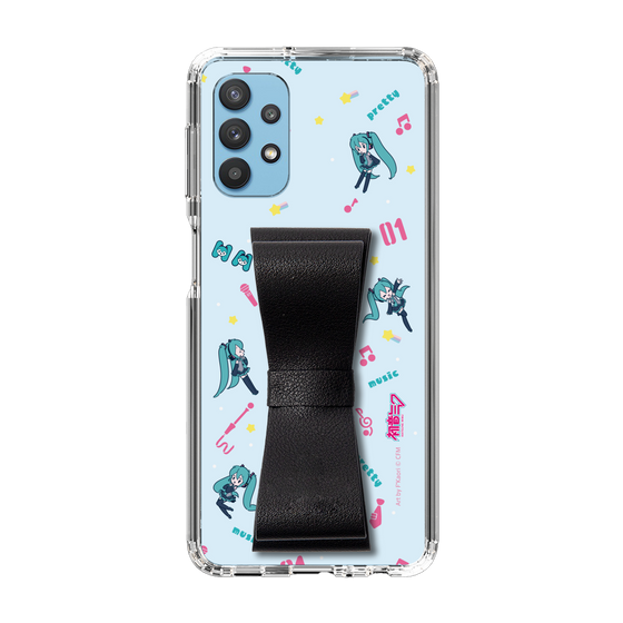 Slim Protection Case - STAND & RING RIBBON Black［ HATSUNE MIKU - Ribbon - Instrumental - Blue ］