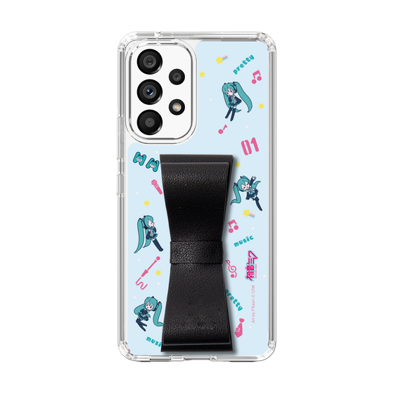 Slim Protection Case - STAND & RING RIBBON Black［ HATSUNE MIKU - Ribbon - Instrumental - Blue ］