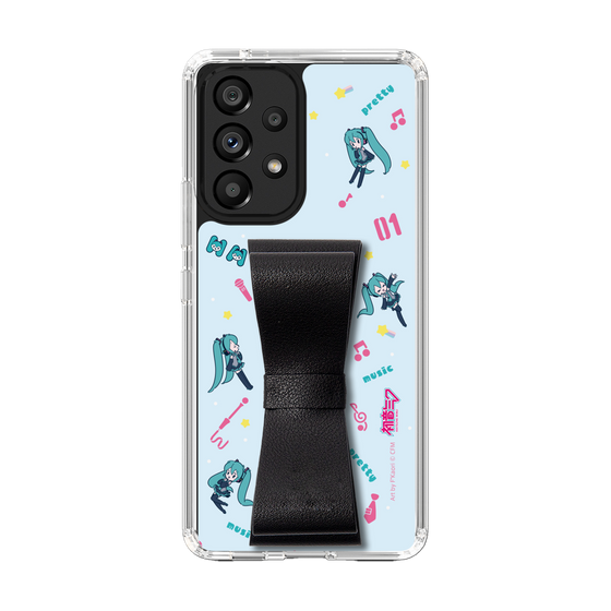 Slim Protection Case - STAND & RING RIBBON Black［ HATSUNE MIKU - Ribbon - Instrumental - Blue ］