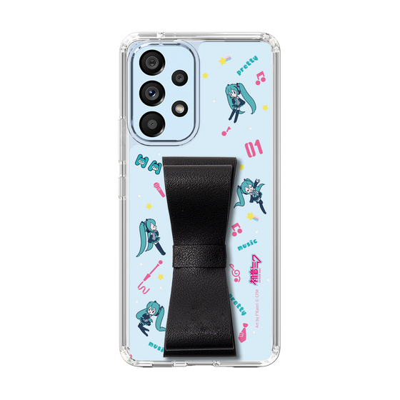 Slim Protection Case - STAND & RING RIBBON Black［ HATSUNE MIKU - Ribbon - Instrumental - Blue ］