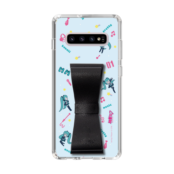 Slim Protection Case - STAND & RING RIBBON Black［ HATSUNE MIKU - Ribbon - Instrumental - Blue ］