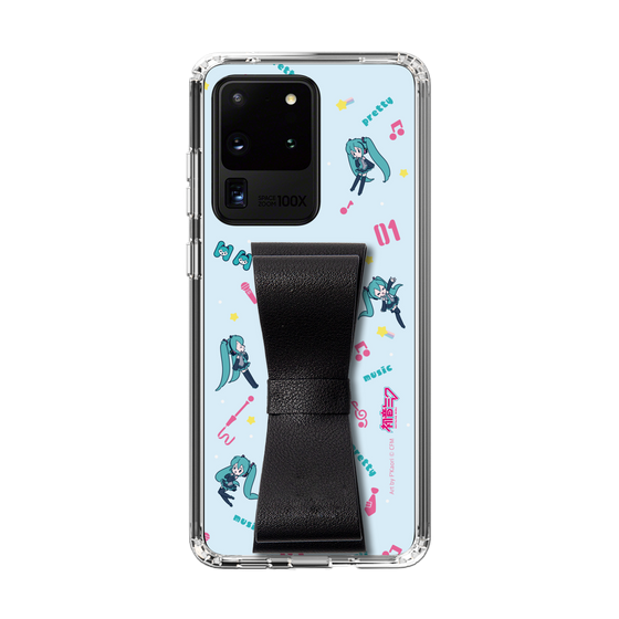 Slim Protection Case - STAND & RING RIBBON Black［ HATSUNE MIKU - Ribbon - Instrumental - Blue ］