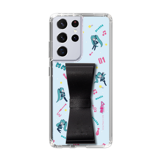 Slim Protection Case - STAND & RING RIBBON Black［ HATSUNE MIKU - Ribbon - Instrumental - Blue ］