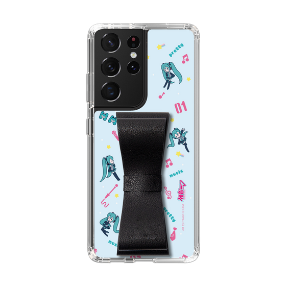 Slim Protection Case - STAND & RING RIBBON Black［ HATSUNE MIKU - Ribbon - Instrumental - Blue ］