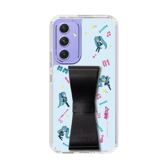 Slim Protection Case - STAND & RING RIBBON Black［ HATSUNE MIKU - Ribbon - Instrumental - Blue ］