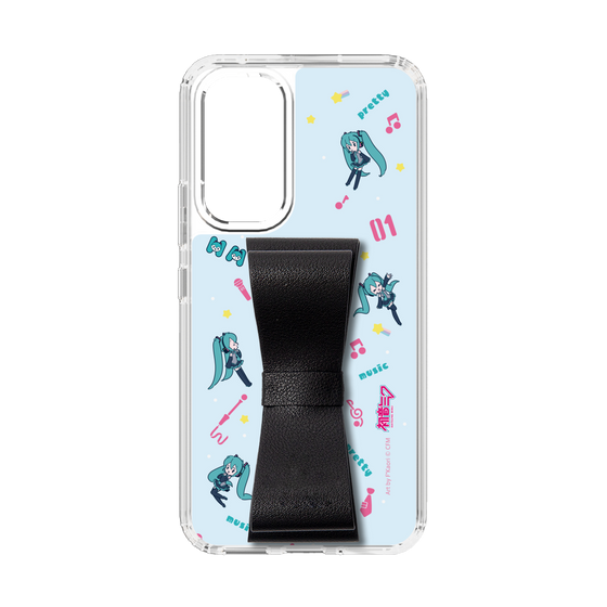 Slim Protection Case - STAND & RING RIBBON Black［ HATSUNE MIKU - Ribbon - Instrumental - Blue ］
