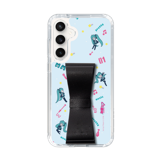 Slim Protection Case - STAND & RING RIBBON Black［ HATSUNE MIKU - Ribbon - Instrumental - Blue ］
