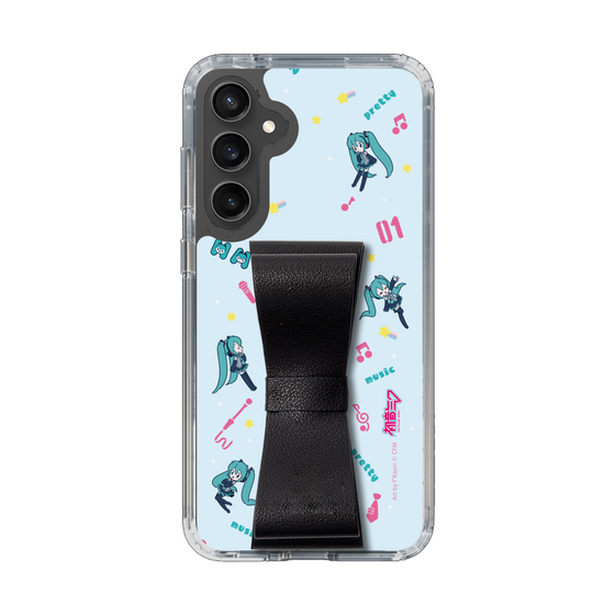 Slim Protection Case - STAND & RING RIBBON Black［ HATSUNE MIKU - Ribbon - Instrumental - Blue ］