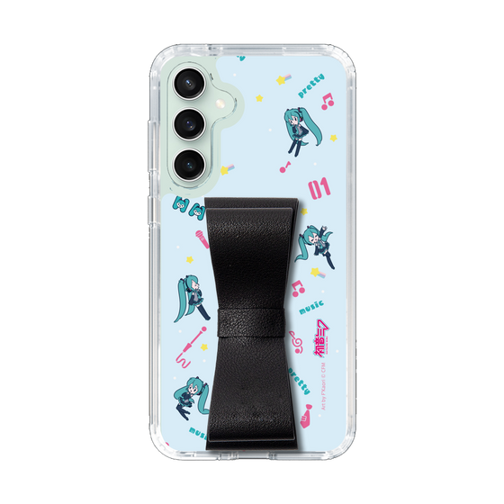 Slim Protection Case - STAND & RING RIBBON Black［ HATSUNE MIKU - Ribbon - Instrumental - Blue ］