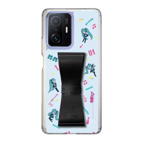Slim Protection Case - STAND & RING RIBBON Black［ HATSUNE MIKU - Ribbon - Instrumental - Blue ］
