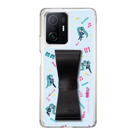 Slim Protection Case - STAND & RING RIBBON Black［ HATSUNE MIKU - Ribbon - Instrumental - Blue ］