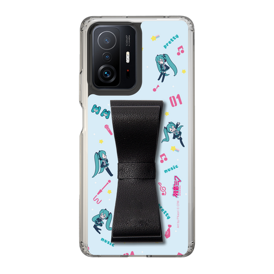 Slim Protection Case - STAND & RING RIBBON Black［ HATSUNE MIKU - Ribbon - Instrumental - Blue ］