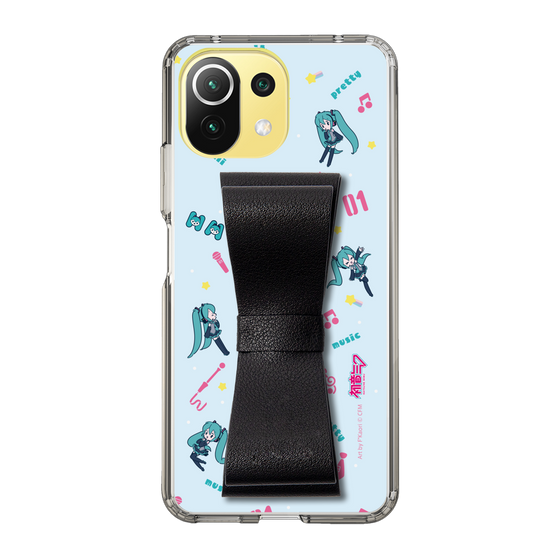 Slim Protection Case - STAND & RING RIBBON Black［ HATSUNE MIKU - Ribbon - Instrumental - Blue ］