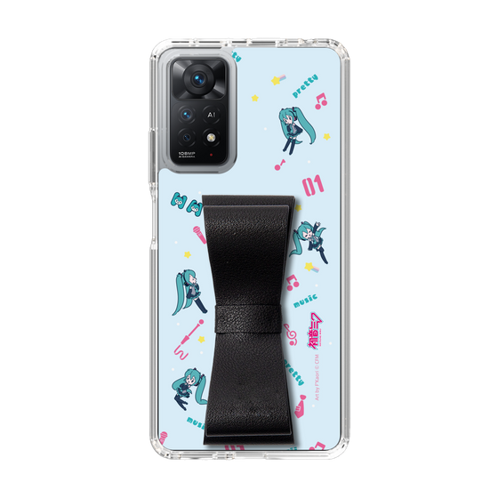 Slim Protection Case - STAND & RING RIBBON Black［ HATSUNE MIKU - Ribbon - Instrumental - Blue ］