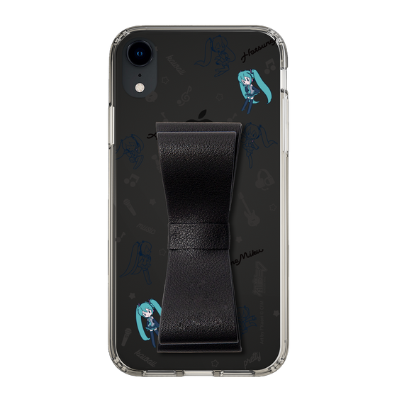 Slim Protection Case - STAND & RING RIBBON Black［ HATSUNE MIKU - Ribbon - Instrumental - Monochrome ］