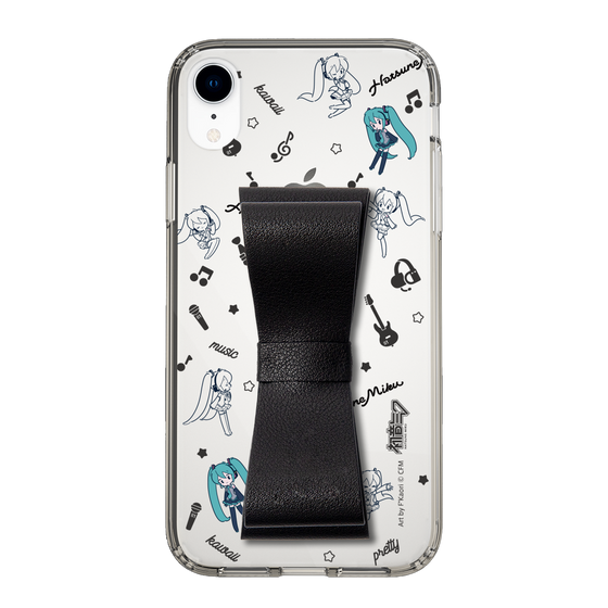 Slim Protection Case - STAND & RING RIBBON Black［ HATSUNE MIKU - Ribbon - Instrumental - Monochrome ］