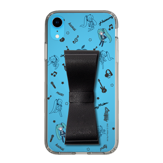 Slim Protection Case - STAND & RING RIBBON Black［ HATSUNE MIKU - Ribbon - Instrumental - Monochrome ］