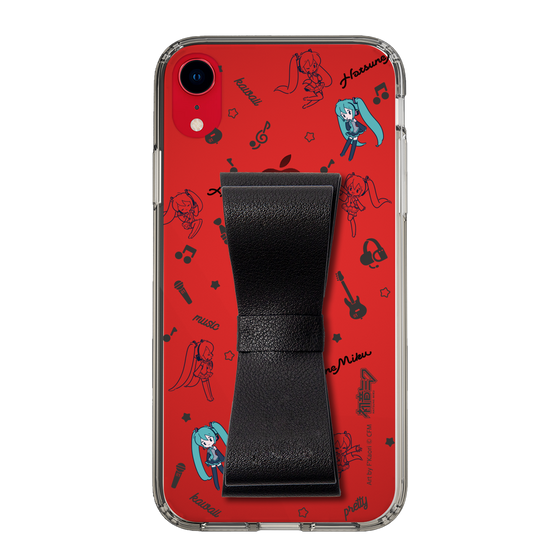 Slim Protection Case - STAND & RING RIBBON Black［ HATSUNE MIKU - Ribbon - Instrumental - Monochrome ］