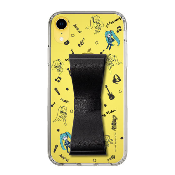 Slim Protection Case - STAND & RING RIBBON Black［ HATSUNE MIKU - Ribbon - Instrumental - Monochrome ］