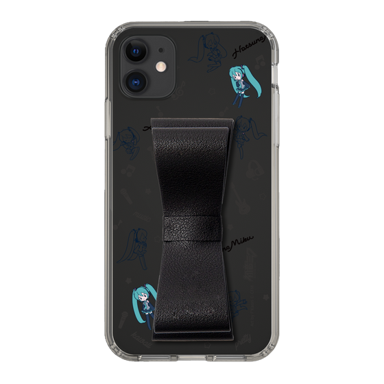 Slim Protection Case - STAND & RING RIBBON Black［ HATSUNE MIKU - Ribbon - Instrumental - Monochrome ］