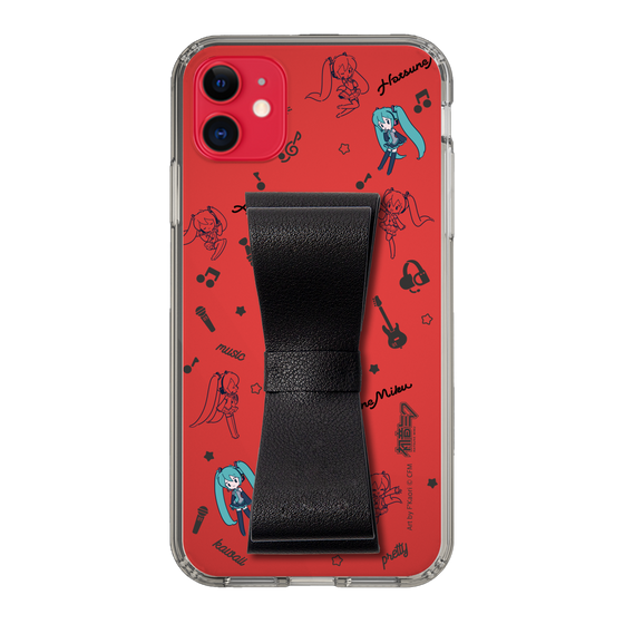 Slim Protection Case - STAND & RING RIBBON Black［ HATSUNE MIKU - Ribbon - Instrumental - Monochrome ］