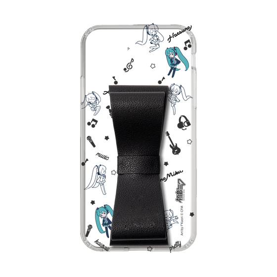 Slim Protection Case - STAND & RING RIBBON Black［ HATSUNE MIKU - Ribbon - Instrumental - Monochrome ］