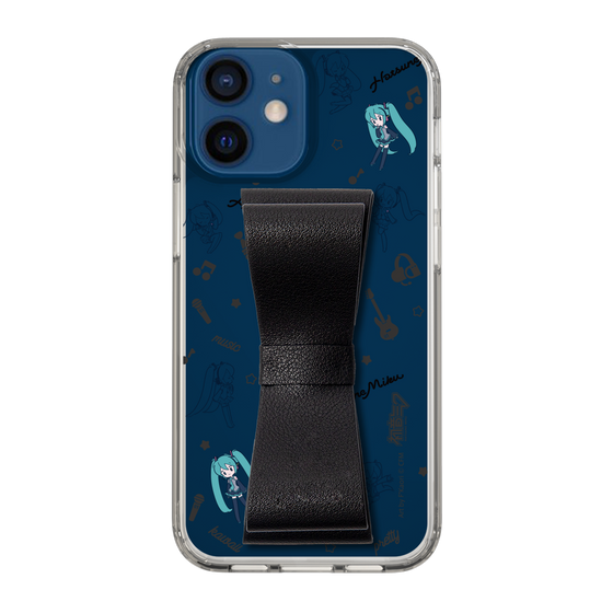 Slim Protection Case - STAND & RING RIBBON Black［ HATSUNE MIKU - Ribbon - Instrumental - Monochrome ］